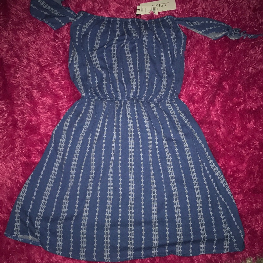 Brand New Light Blue Striped Dress
